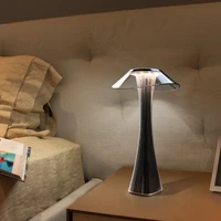 led desk lamp touch dimming eye protection usb charging 3 color reading lighting bedside lamps transparent crystal table light