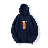 mens drink cup alphabetic print casual fashion long sleeve pullover hoodie sports mens hoodie