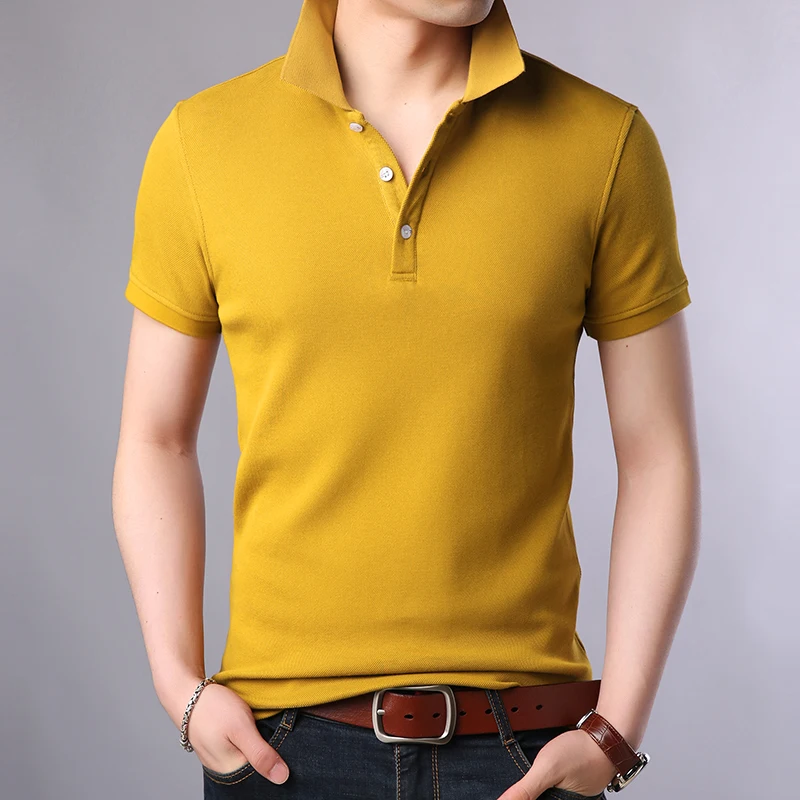 

2021 New Fashion Brands Polo Shirt Men's 100% Cotton Summer Slim Fit Short Sleeve Solid Color Boys Polos Casual Mens Clothing