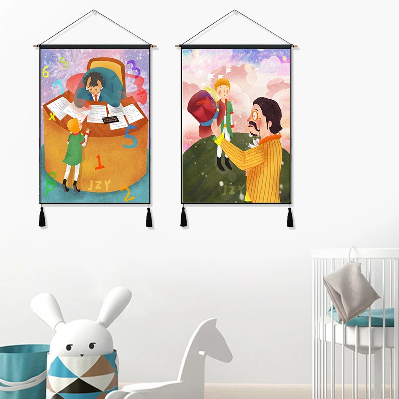 Planet Little Prince мультфильм Le Petit Princes висит ткань хлопок линия картины постеры