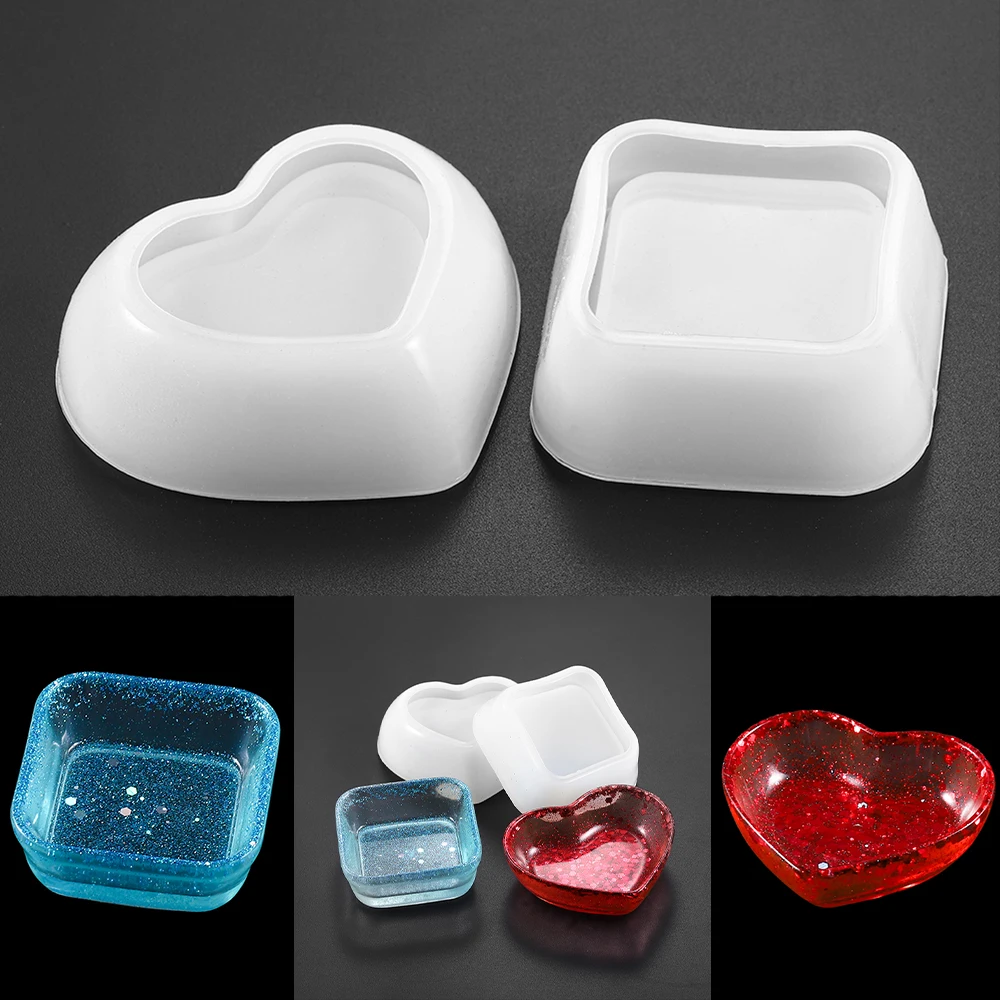

1Pcs Square Heart Epoxy Casting Casting Molds Silicone Mold Craft Clay UV Epoxy Resin Molds for DIY Jewelry Making Accessories