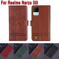 new flip phone cover for realme narzo 50i case stand wallet magnetic card protector book for realme narzo 50 i leather case bag