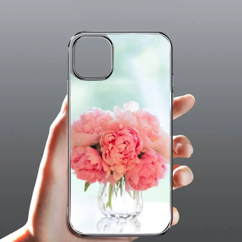 

flower rose pink Phone Case Transparent for iPhone Samsung 11 12 6 7 8 9 30 Pro X Max XR Plus lite