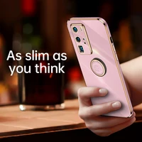 shockproof ring holder 6d plating protection phone case for huawei honor mate nova p30 8 p20 30 40 p40 20 30s lite se pro cover