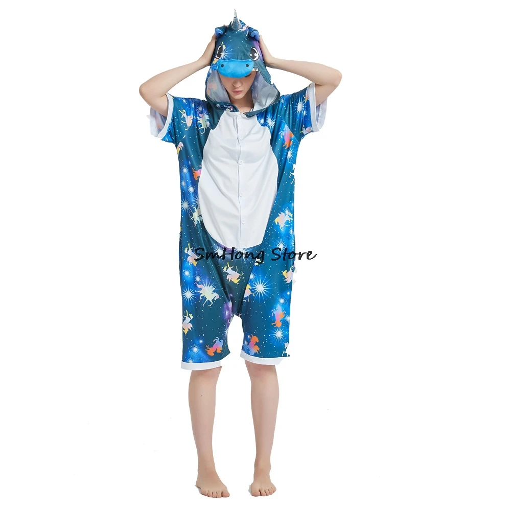 Пижамы кигуруми для женщин фланелевые пижамы в виде единорога с милыми животными