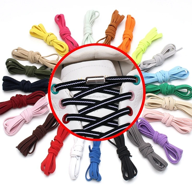 No Tie Shoe laces Flat Shoelaces without ties Elastic Laces Sneakers Kids Adult Quick Shoelace Rubber Bands Shoes accessories