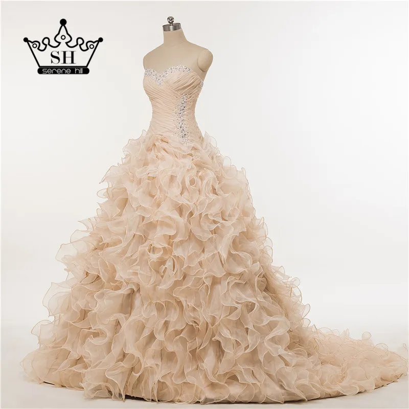 Настоящая фотография Розовый корсет с оборками свадебное платье бисером бальное