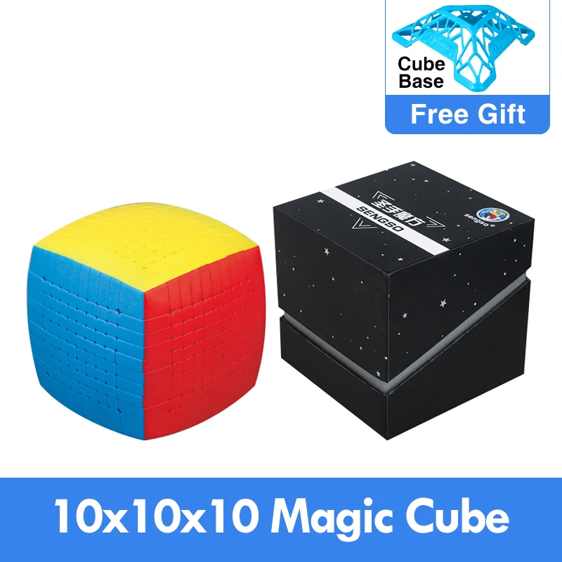 Shengshou-rompecabezas m&aacute;gico para ni&ntilde;os, juguete profesional de alto nivel, velocidad de Cubo sin pegatina, 85mm, 10x10x10-0