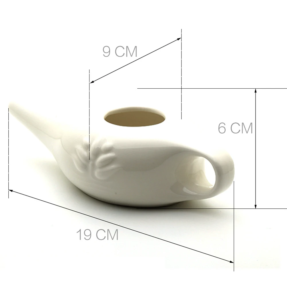 

250ml White Ceramic Nasal Wash Pot Yoga Professional Nasal Irrigator Nose Cleaning Pot For Sinus Rhinitis Allergy