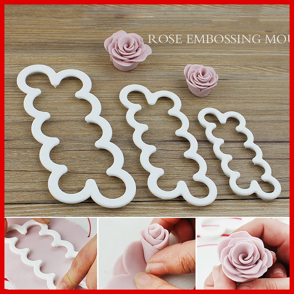 3 шт./компл. Красивая 3D Роза цветок резак Форма Sugarcraft печенья помадка торт