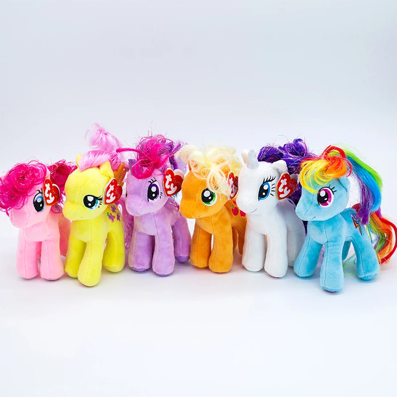 15 см/25 см Ty Beanie Pony Series Мягкая Плюшевая Кукла-животные цветная лошадь с вышивкой
