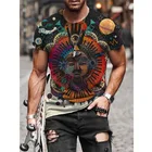 Футболка мужская с ярким принтом, повседневная одежда оверсайз, спортивная одежда в стиле хип-хоп, рубашки с коротким рукавом, лето