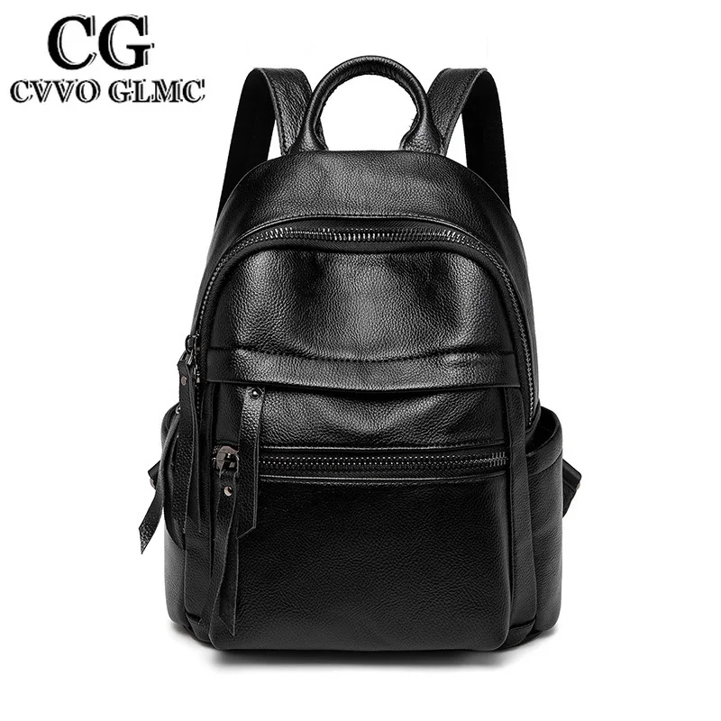 

Cvvo Glmc Backpack Women 2021 New Casual Large-Capacity Travel Korean Soft Leather Wild Fashion Cowhide Girl Backpack