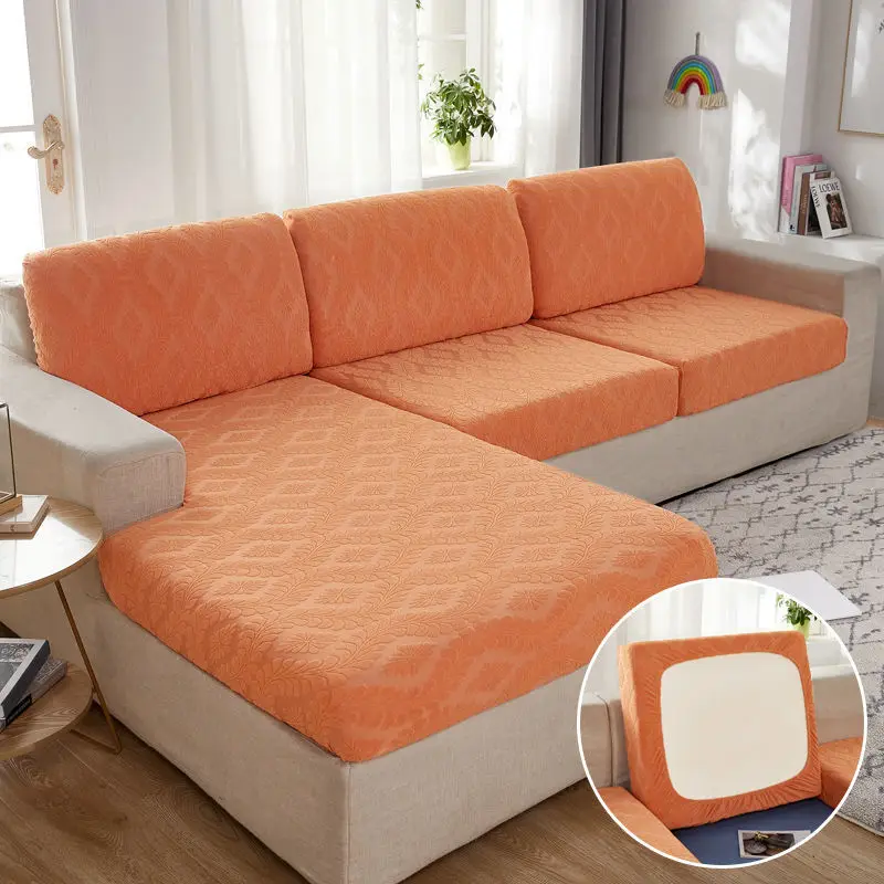 

Solid Color Seat Cushion Cover High Elastic Soft Combination Sofa Cover All-inclusive Single Double Sofa Cushion Cover F8665