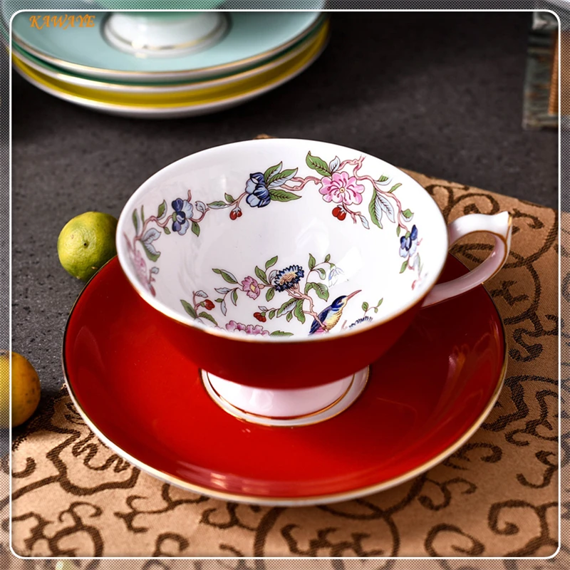 1 шт. креативная элегантная кофейная чайная чашка из костяного фарфора и блюдца