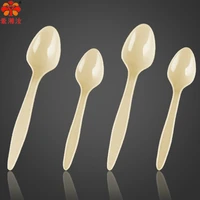 aixiangru disposable spoon transparent plastic small yellow spoon soup ice cream cake disposable cutlery disposable tableware