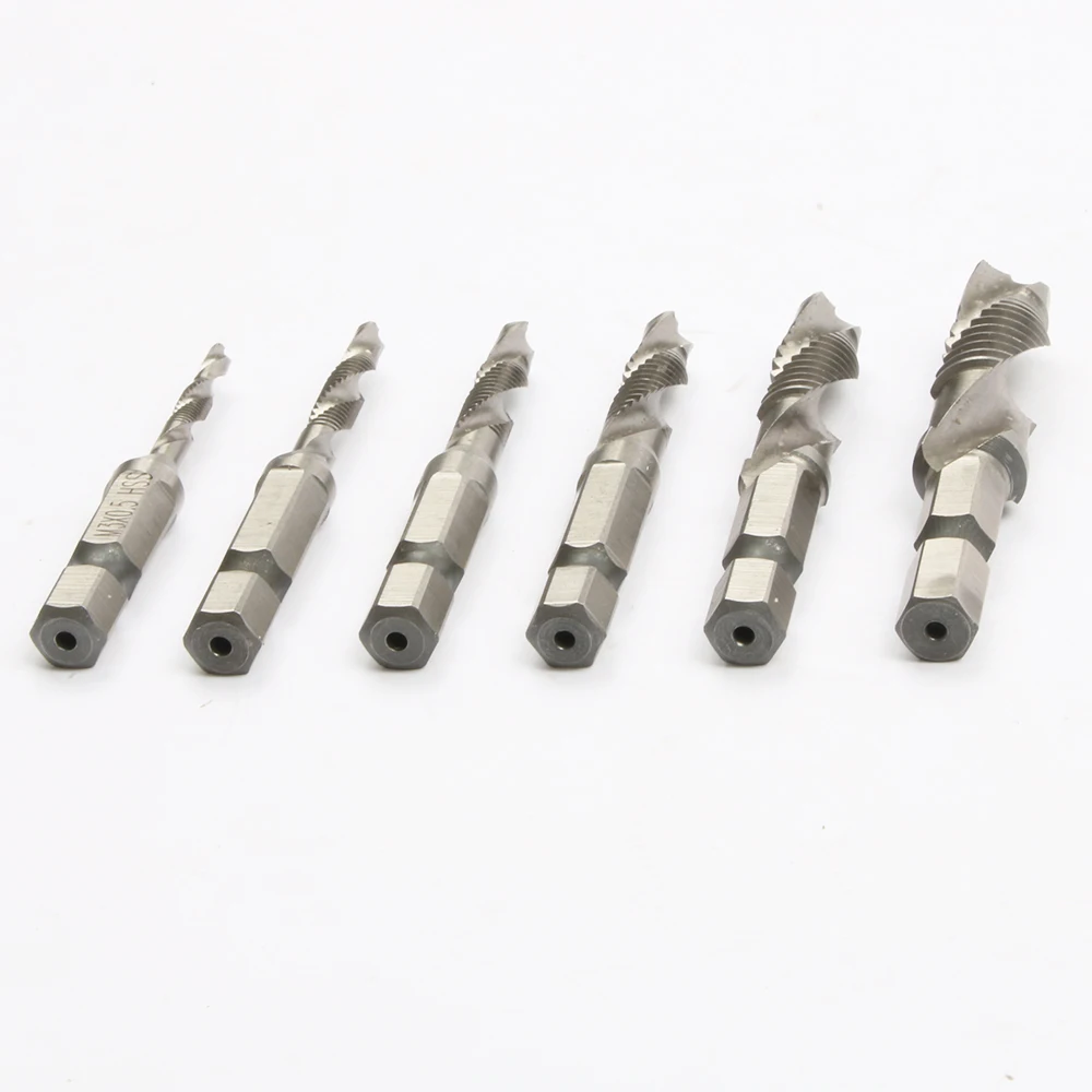 6 шт. сверла с шестигранным хвостовиком ручного крана винт из быстрорежущей стали