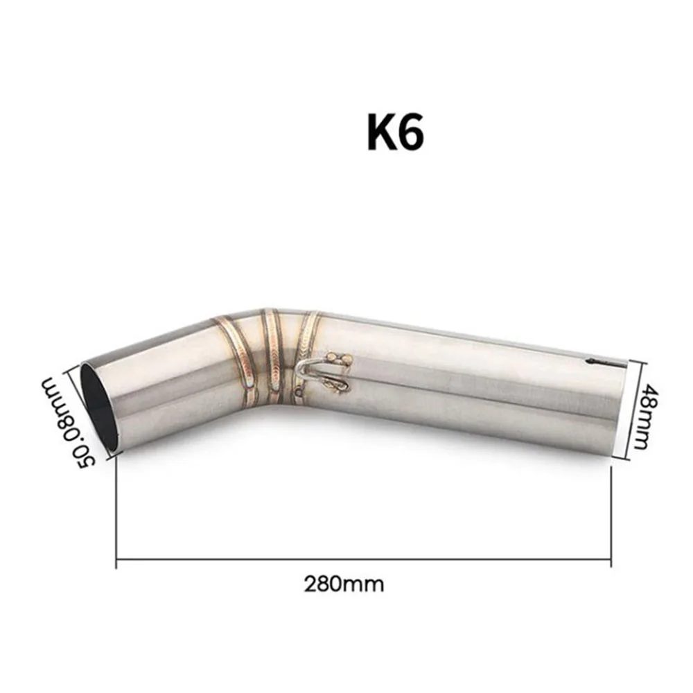 TKOSM FOR GSR750 Motorcycle Exhaust Muffer Stainless Steel Modified Middle Link Pipe For Suzuki GSX250R GSXR1000 K6 K7 K8 |