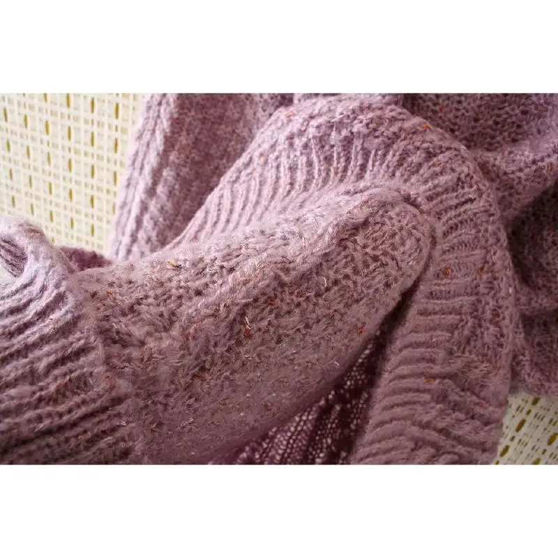 Plus Size Women's High Collar Sweaters Thick Winter Pink Navy Blue Tops Casual Outwear | Женская одежда