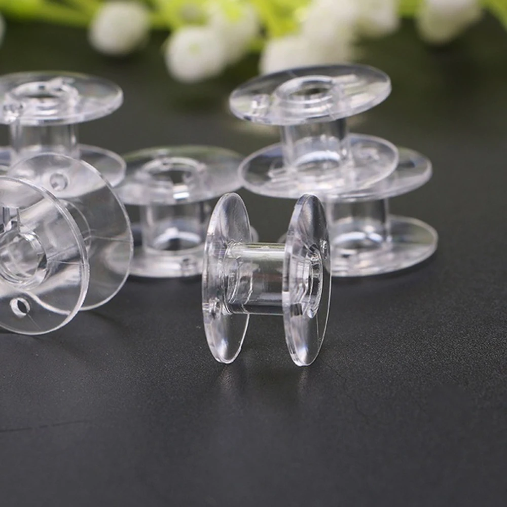 

25/50pcs Transparent Color Empty Bobbins Plastic Spools for Sewing Machine Sewing Threads Empty Bobbins Home Sewing Accessories