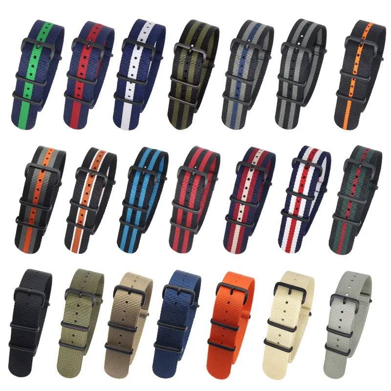 Ремешок для часов Onthelevel из нержавеющей стали нейлоновый кожаный 18/20/22/24 мм |