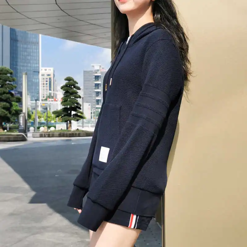 

2021 Fashion TB THOM Brand Hooded Clothing OverSize Cotton Jacket Women Sweatshirts Hoodies pullovers Casual Sportswear Coat