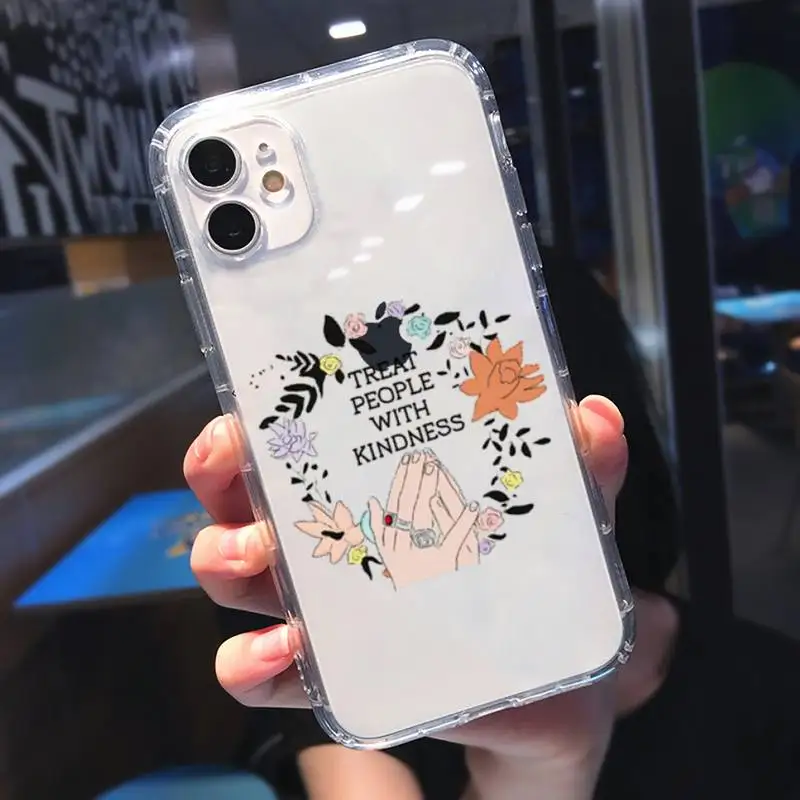 

Harry Styles Treat People With Kindne Phone Case Transparent for iPhone 11 12 mini pro XS MAX 8 7 6 6S Plus X 5S SE 2020 XR