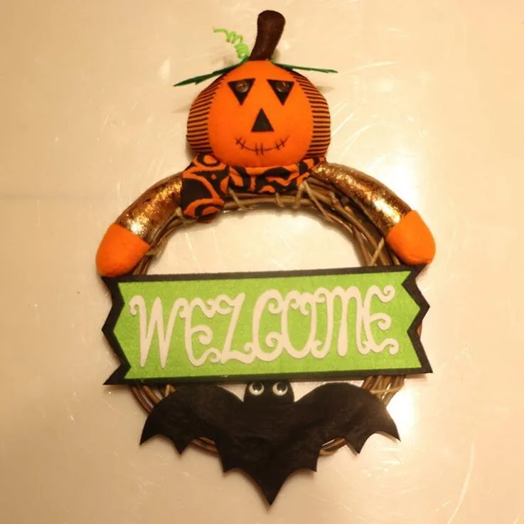 Новый венок украшение на Хэллоуин ротанговый Круглый для дома с привидениями