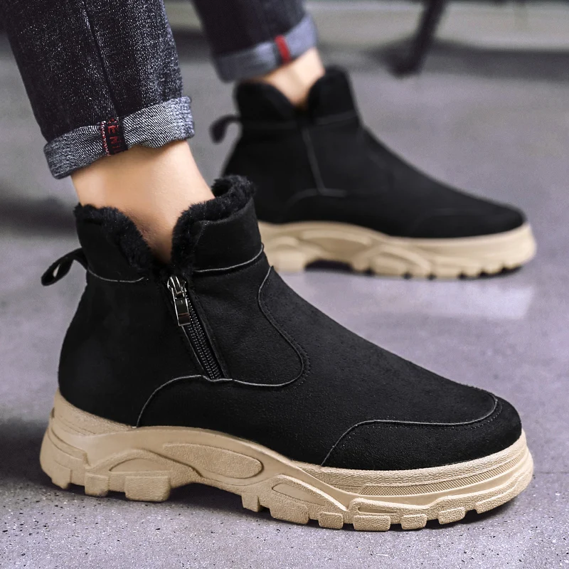 men shoes snow winter military chelsea boots black casual sneakers safety sports leather fashion ankle indestructible |
