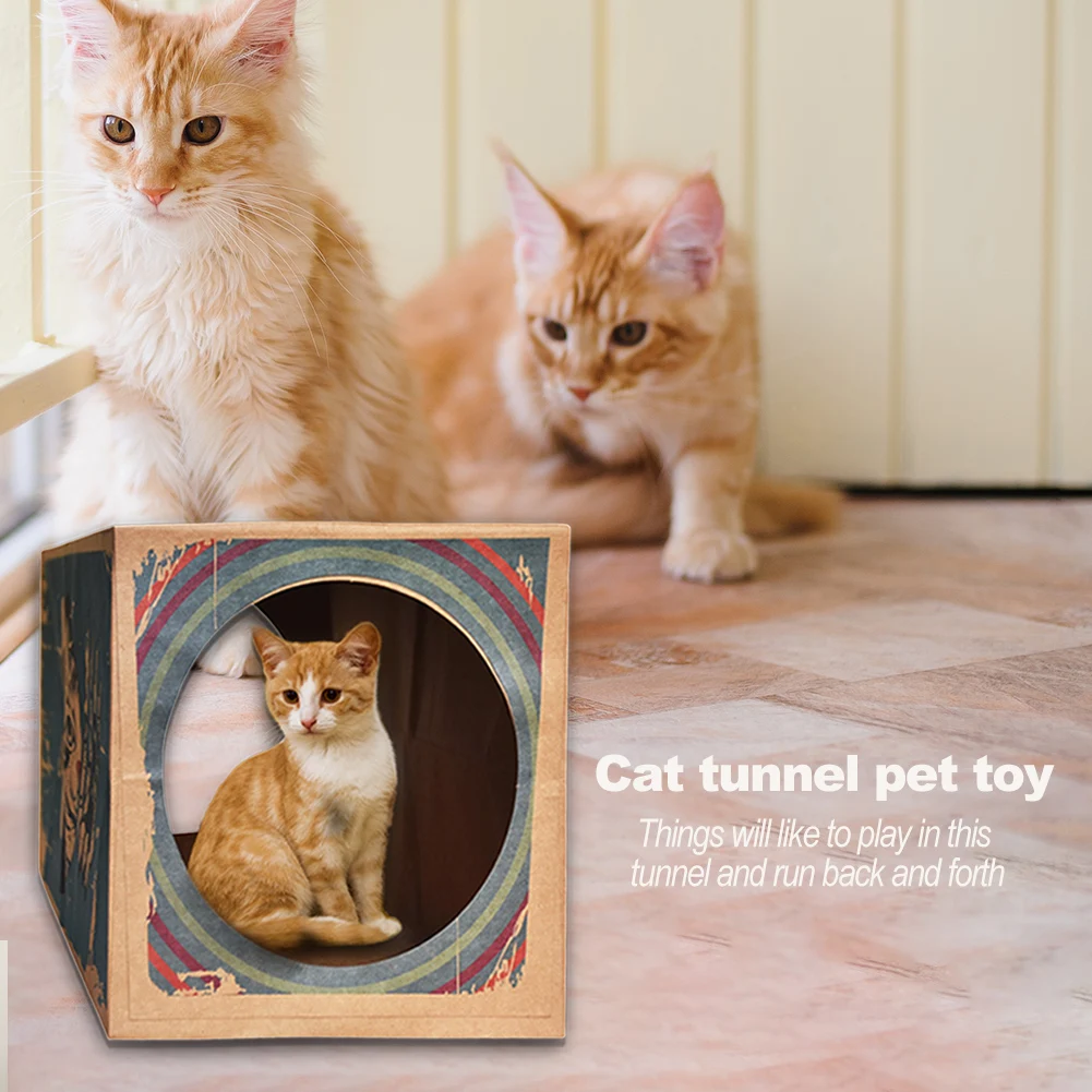

Folding Kitten Cat Tunnel Tube Corrugated Paper Crinkle Small Pet Funny Toy Indoor Outdoor Pet Cat Training Toy for Cat Rabbit