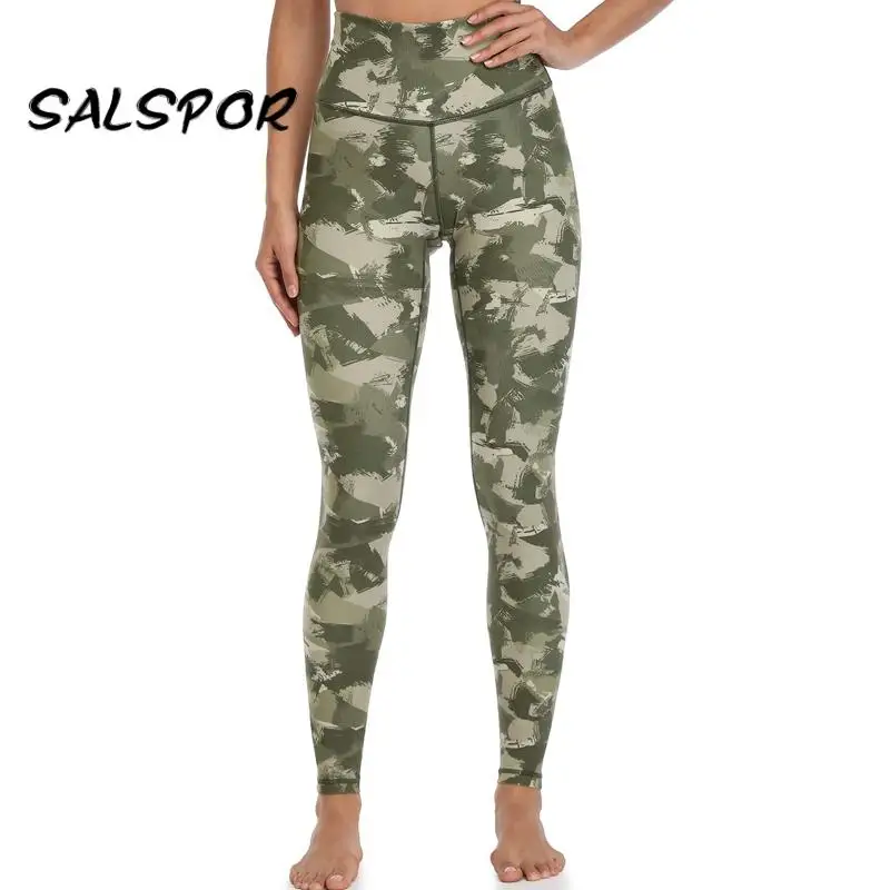 

SALSPOR Print Fitness Leggings Women Sexy Sport Gym Pants Compression Workout Legging Casual Elastic Activewear Feminino