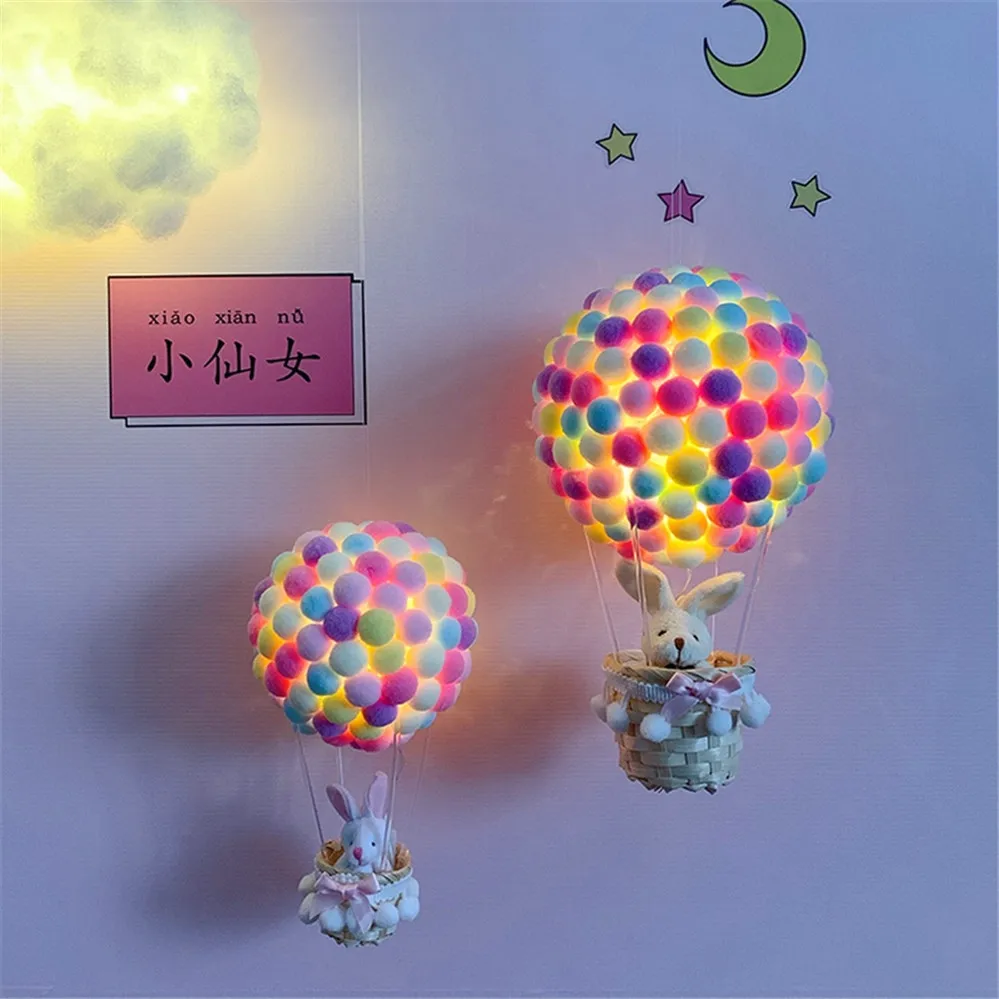 Креативный Diy сборка воздушный шар кролик ночной Светильник детская