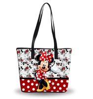 disney new mickey minnie shoulder bag cartoon lady handbag large capacity bag girl travel beach bag waterproof fashion handbag