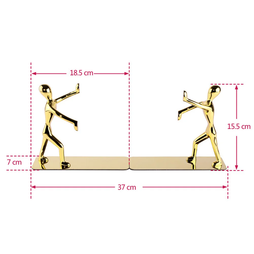 1 пара тяжелых металлических подставок для книг Kungfu Man настольные книжные