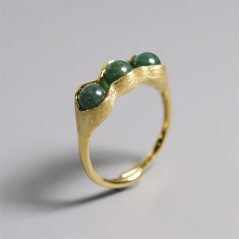 Женское кольцо с открытым пальцем INATURE зеленое из стерлингового серебра 925 пробы