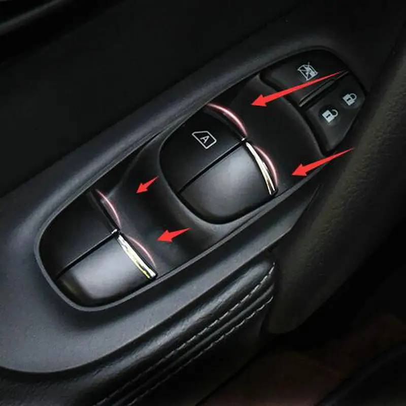 

SBTMY car styling ABS 7PCS/SET Car window lift buttons decorate sequins For Nissan Qashqai J11 2016-2018 car accessories