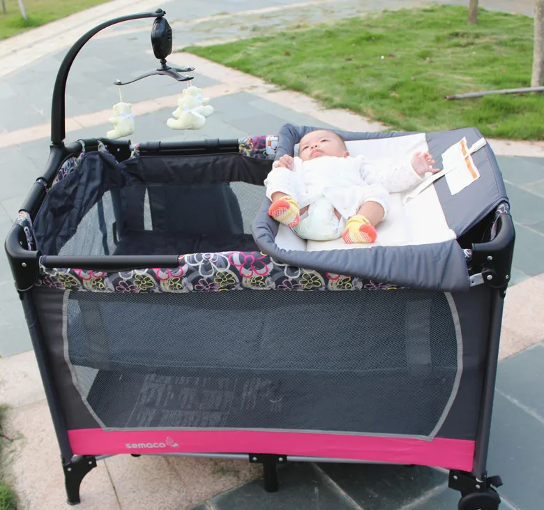

Folding Multi-function Portable Crib Bed Bb Baby Is Ou Shi Not Joining Together Big Bed
