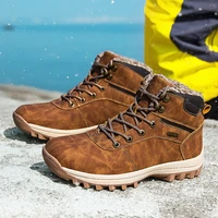 winter waterproof men boots fur plush warm snow boots for men sneakers big size 48 men ankle boots outdoor shoes botas hombre