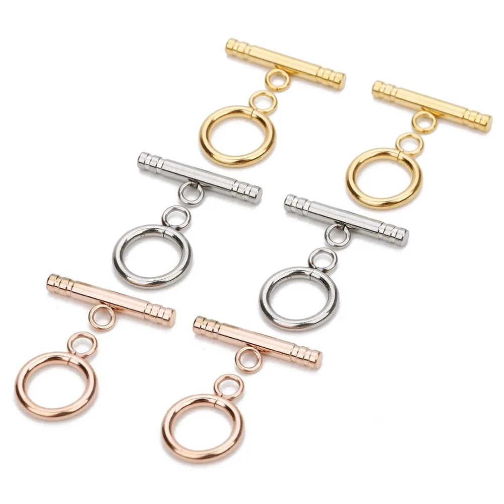 

4Sets/Lot Stainless Steel OT Clasps Fastener Connectors Gold Color Metal Buckle For Diy Bracelet Jewelry Making Craft Findings