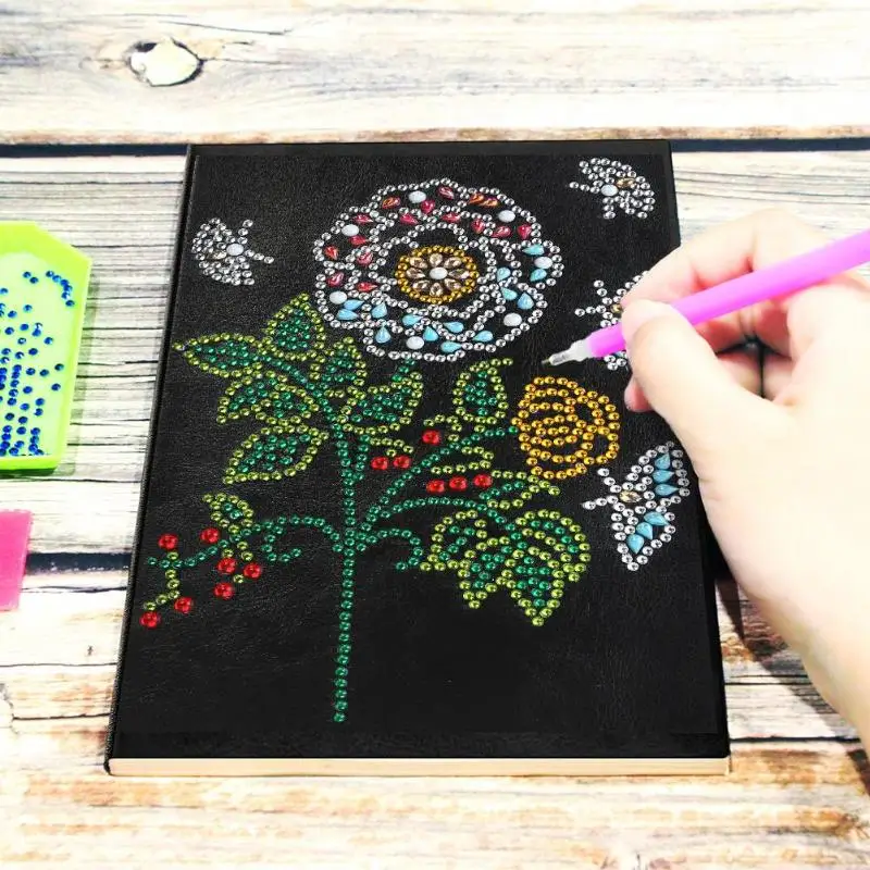 Бабочка цветочный узор DIY тетрадь особой формы алмазная живопись 50 страниц А5