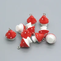 10pcs 3d resin mushroom charms food pendants for necklace bracelet earring diy jewelry making accessories decoration supplies