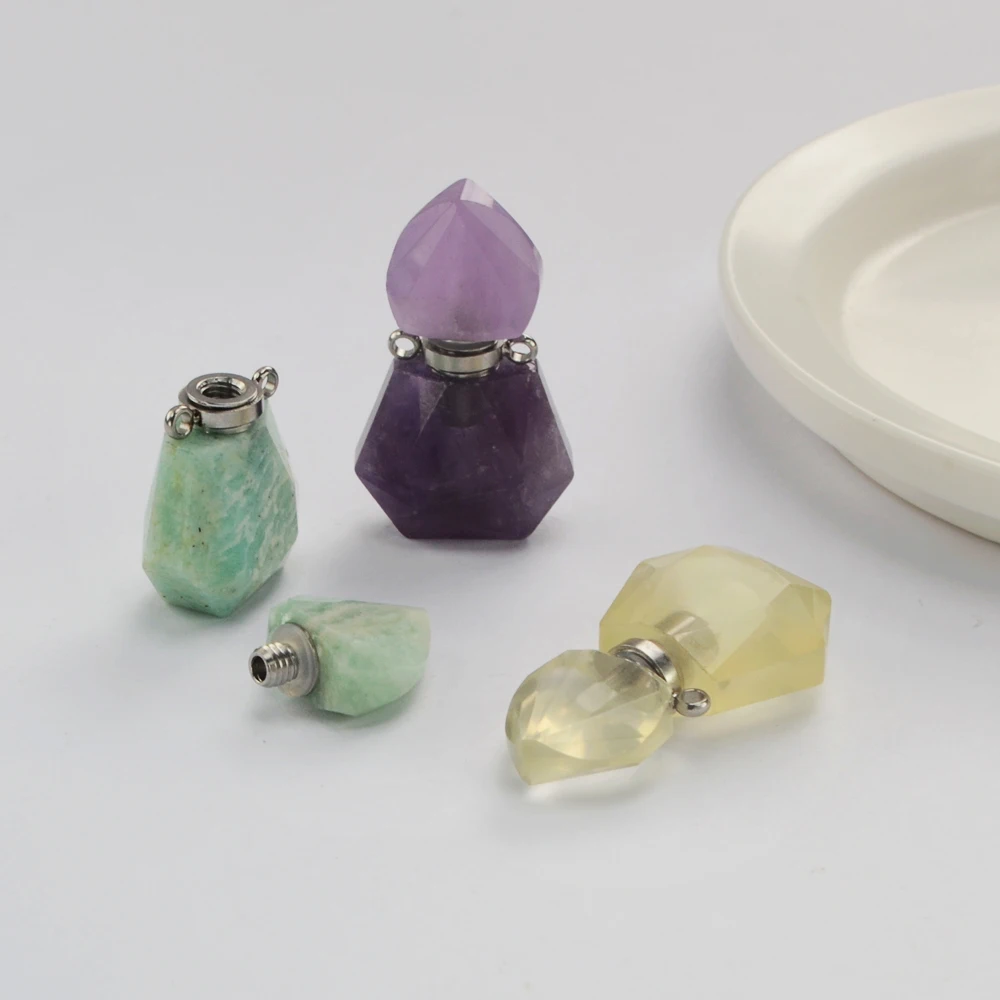 

BOROSA 5 шт. дизайн многофункциональный камень граненый флакон парфюма соединитель для драгоценных камней Jwelly ожерелье DIY WX1917