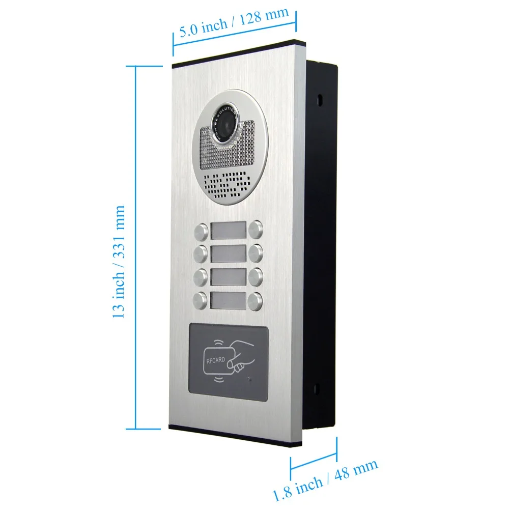 7 inch Wired Video Doorbell Indoor Monitor IR-CUT Rainproof Outdoor Camera Visual Intercom Remote Unlock Video Door Phone