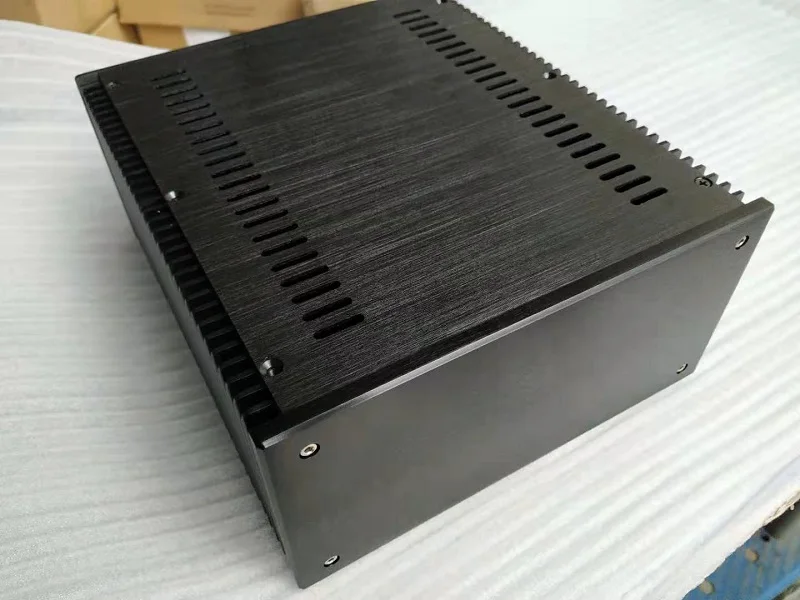BRZHIFI BZ2412B алюминиевый чехол с двойным радиатором для усилителя мощности класса A - Цвет: Blank black
