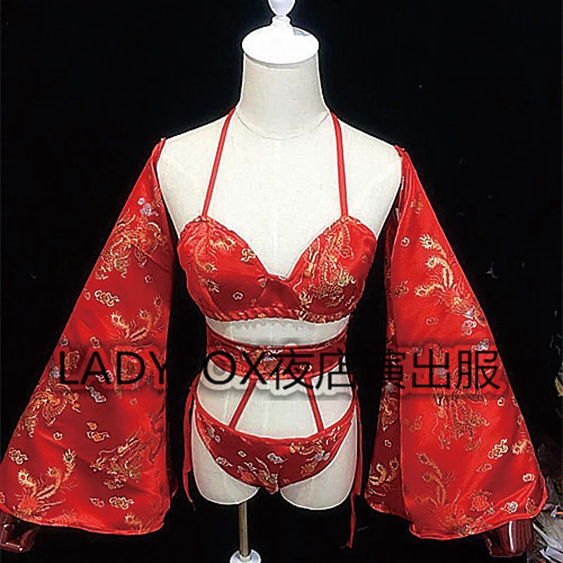 Chinese Style Bikini GOGO Dance Costume Women Party Cotume Sexy Beautiful Stage Dress Performance Clothes VDB2001 | Тематическая