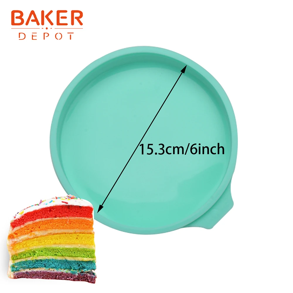 CDY-429 BAKER DEPOT, силиконовая форма для торта, выпечки, КРУГЛЫЙ пудинг, хлеб, радужная форма для торта, форма для пиццы, украшение торта, сделай сам, на день рождения - Цвет: CDY-429