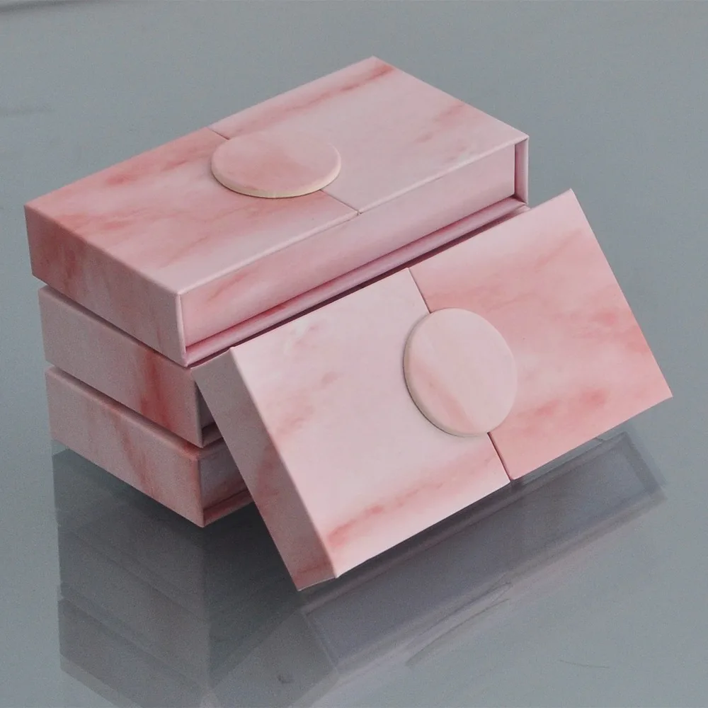 

Wholesale eyelash packaging box lash boxes package custom marble pink round 25mm mink lashes makeup case vendors fast shipping