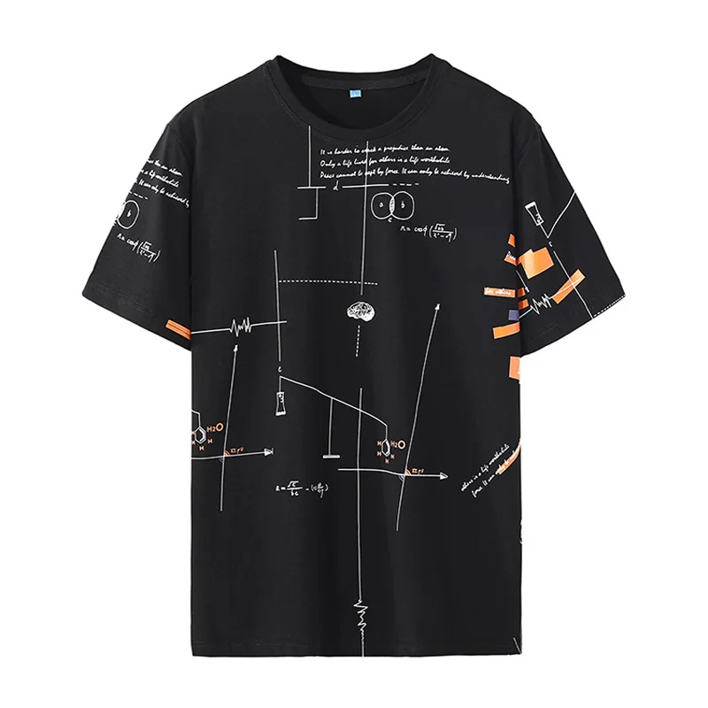 

HIO HOP LOOSE Mens T-shirts Casual Print 2021 Summer Short Sleeves BLACK WHITE Tshirt Tees Plus OVERSize ///