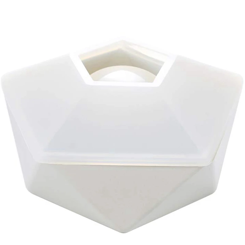 

3Pcs Diamond Heart Shaped Silicone Mold Handcraft Tools & 1Pcs Diy Silicone Mold Polygonal Decoration Flower Pot Mould
