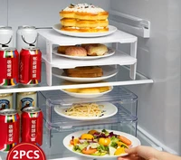 refrigerator layered shelf cabinet compartment storage rack cabinet organizer kitchen organizer kitchen items